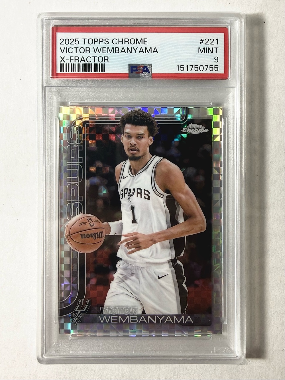 Topps Chrome Victor Wembanyama Spurs Holographic Basketball Card - White, Black